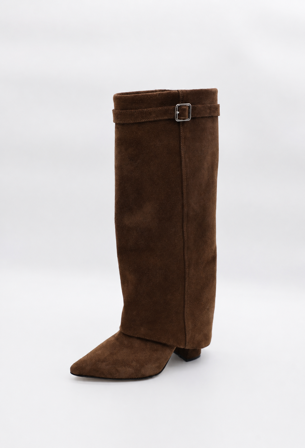 High Bell Boots con Straps - Café Gamuza