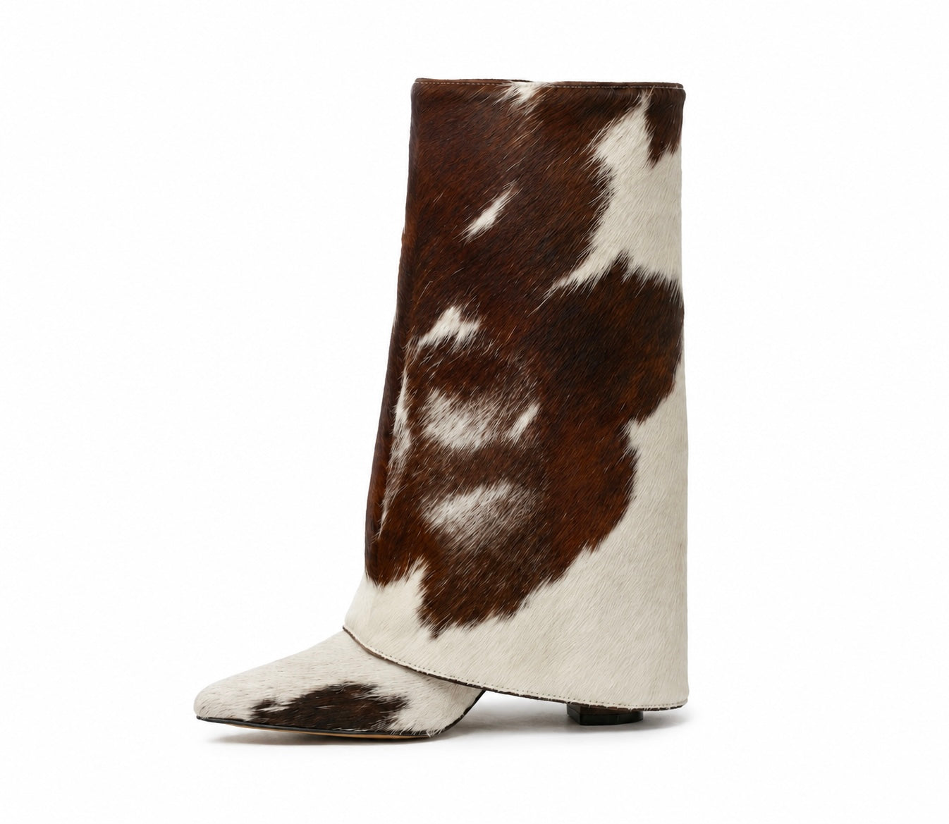Midi Bell Boot - Vaquita Café con Blanco