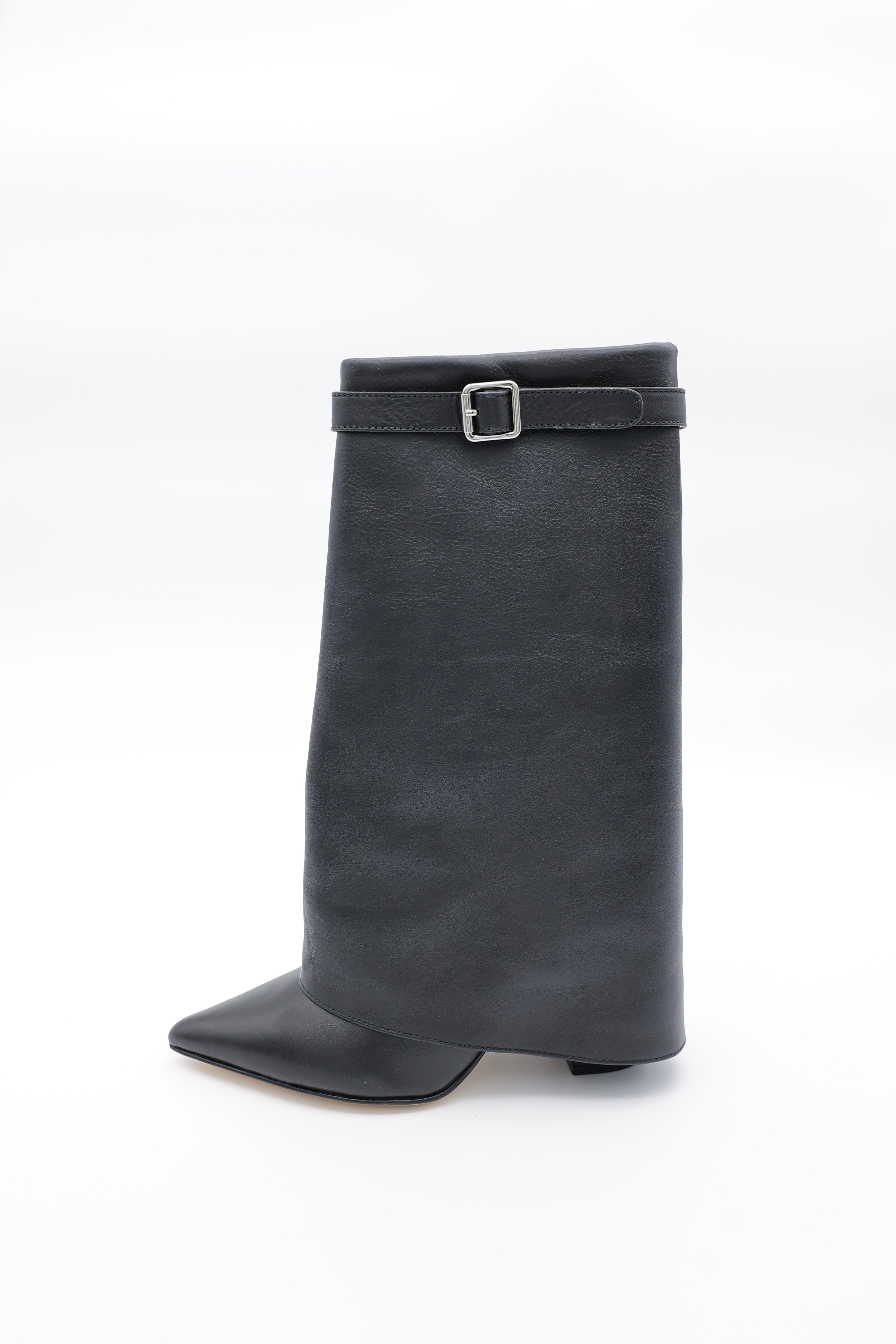 MIDI BELL BOOT CON STRAPS - Negro