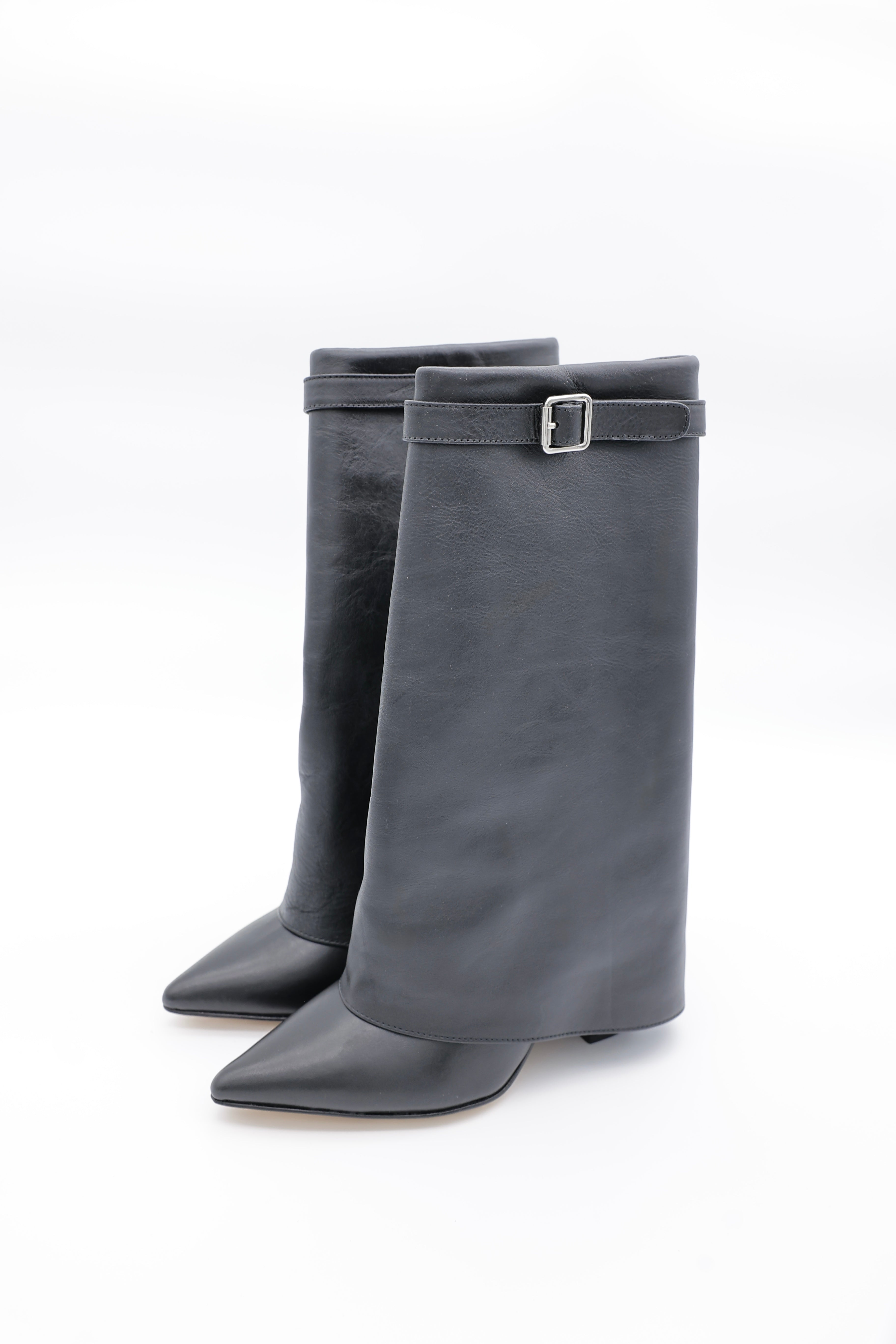 MIDI BELL BOOT CON STRAPS - Negro