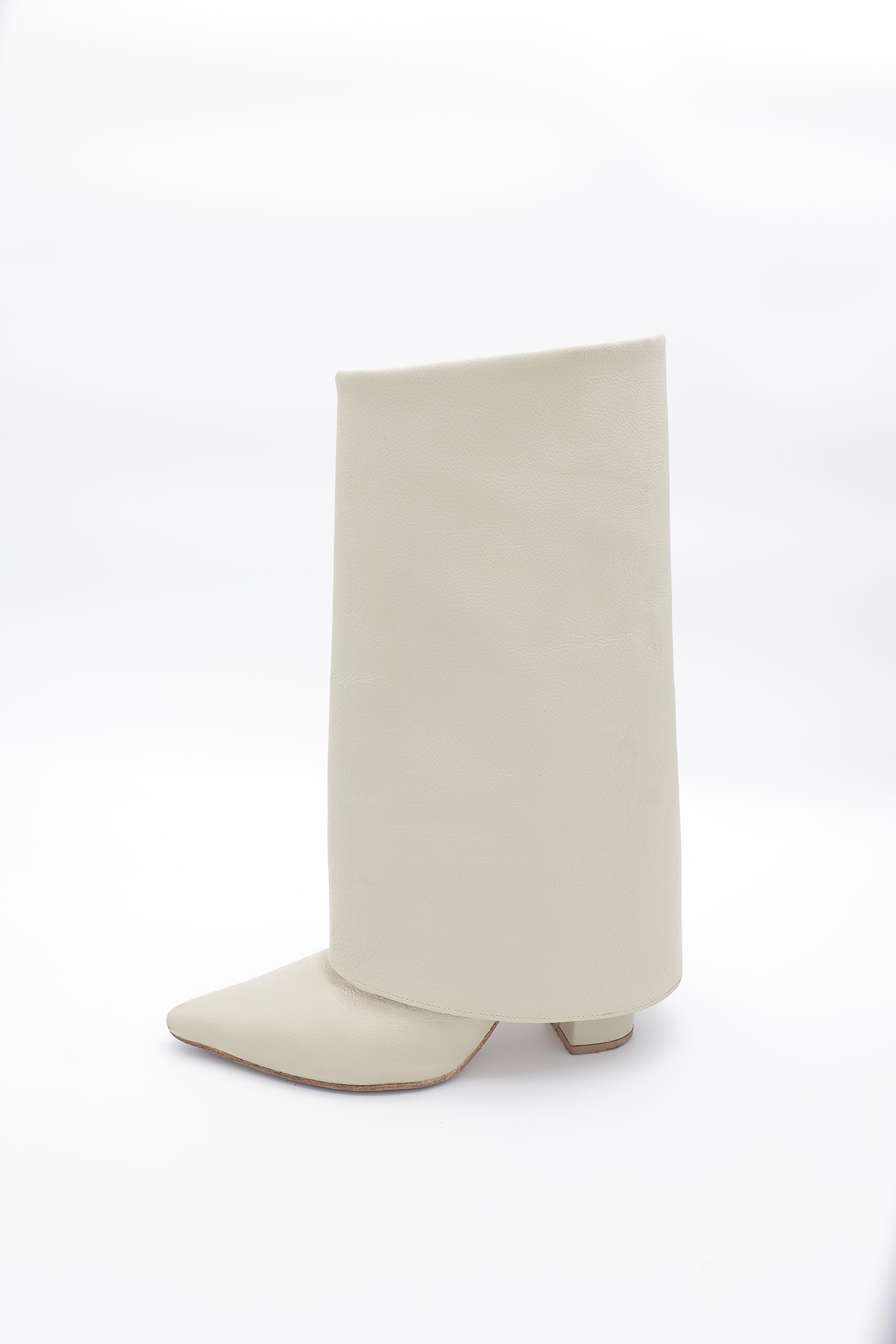 Midi Bell Boot Hueso