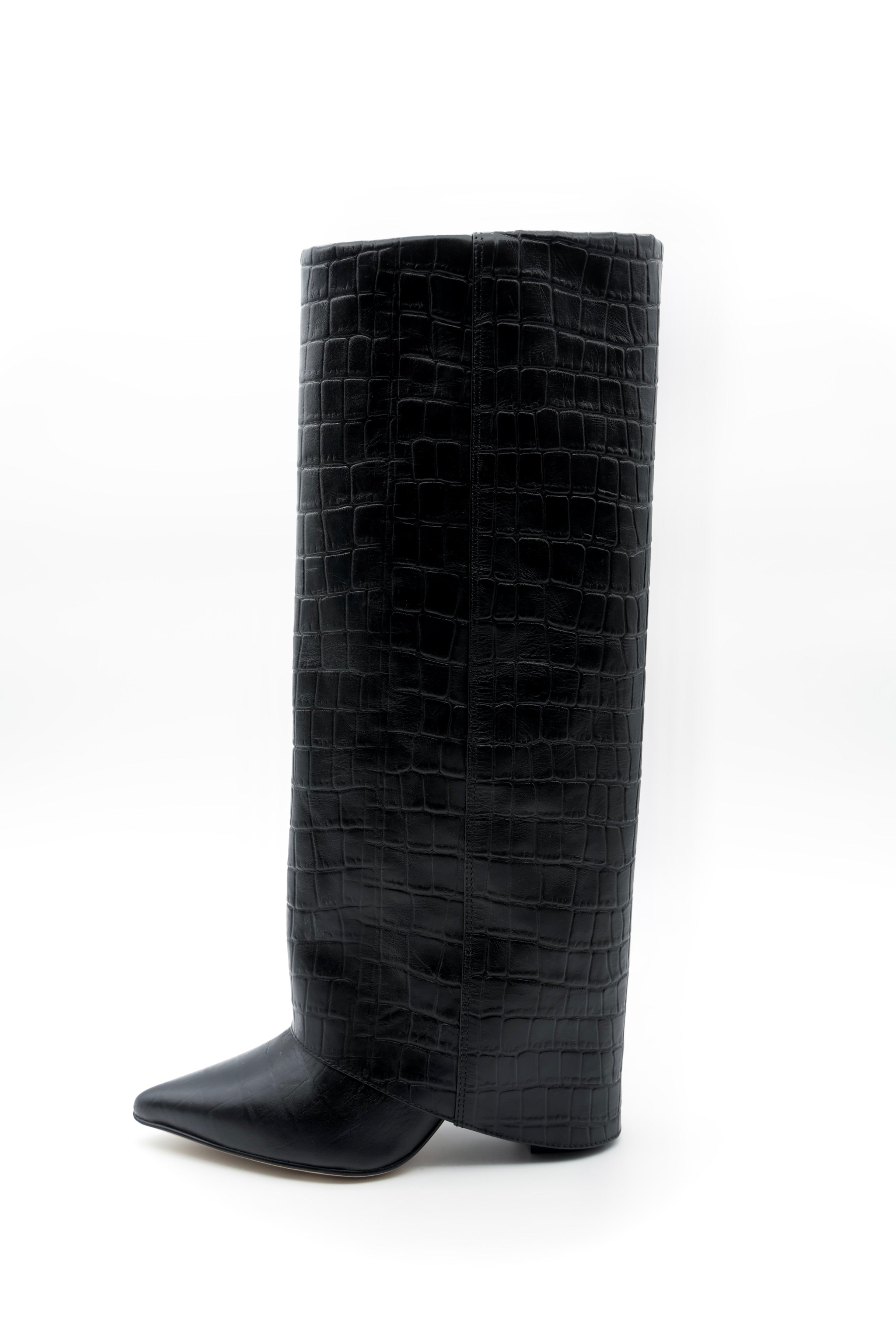High Bell Boot — Croco Negro