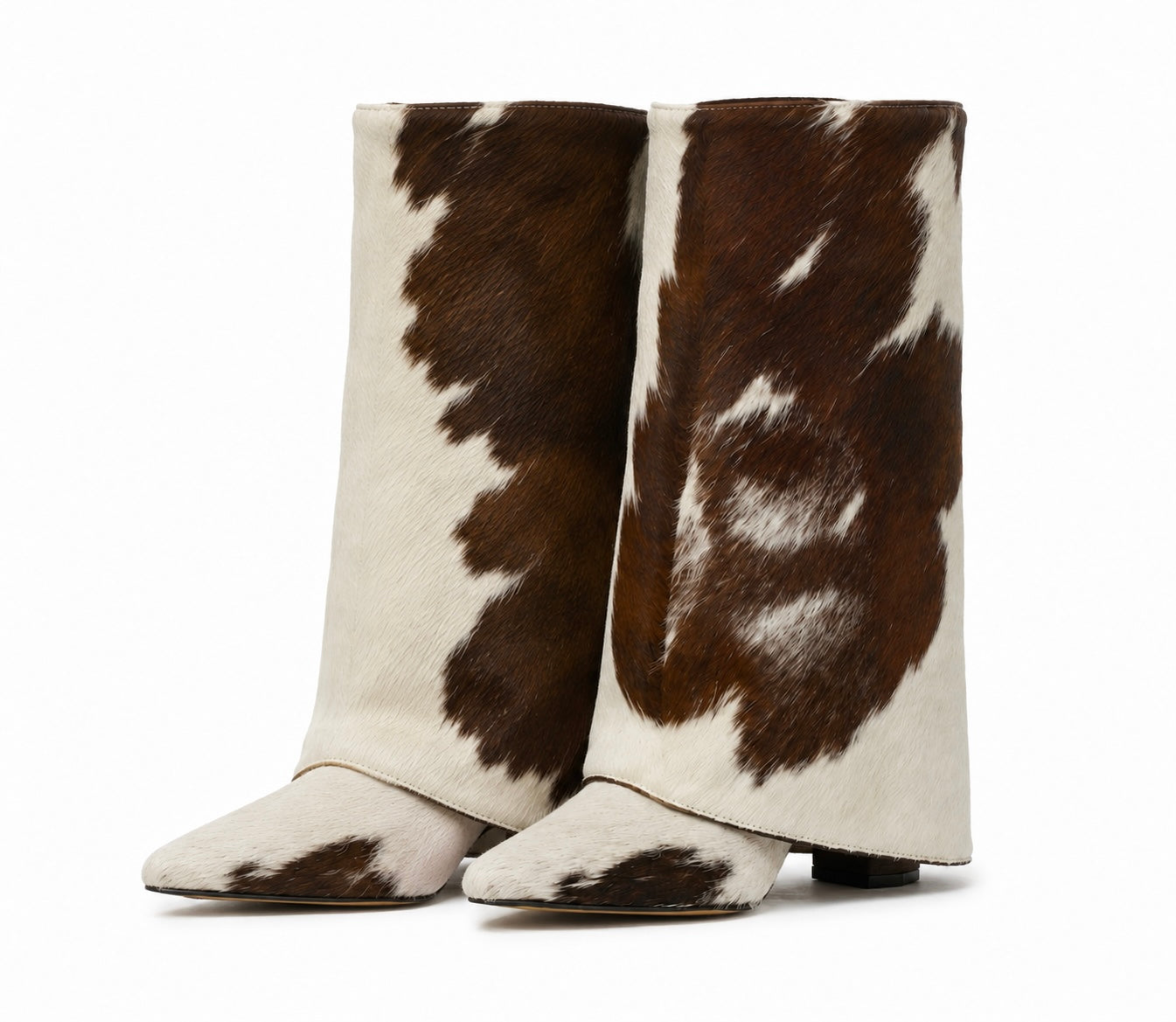 Midi Bell Boot - Vaquita Café con Blanco