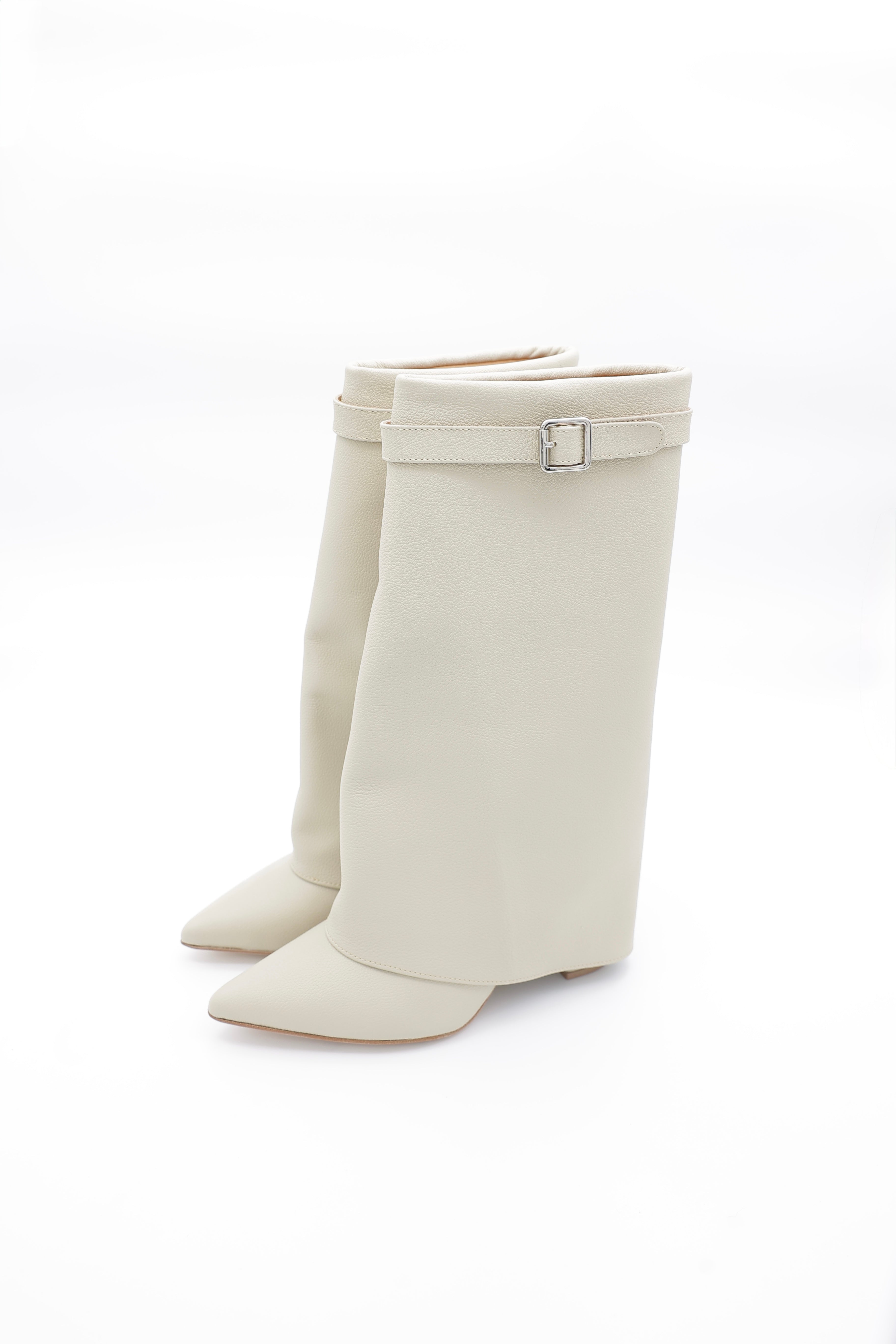 MIDI BELL BOOT CON STRAPS - Hueso