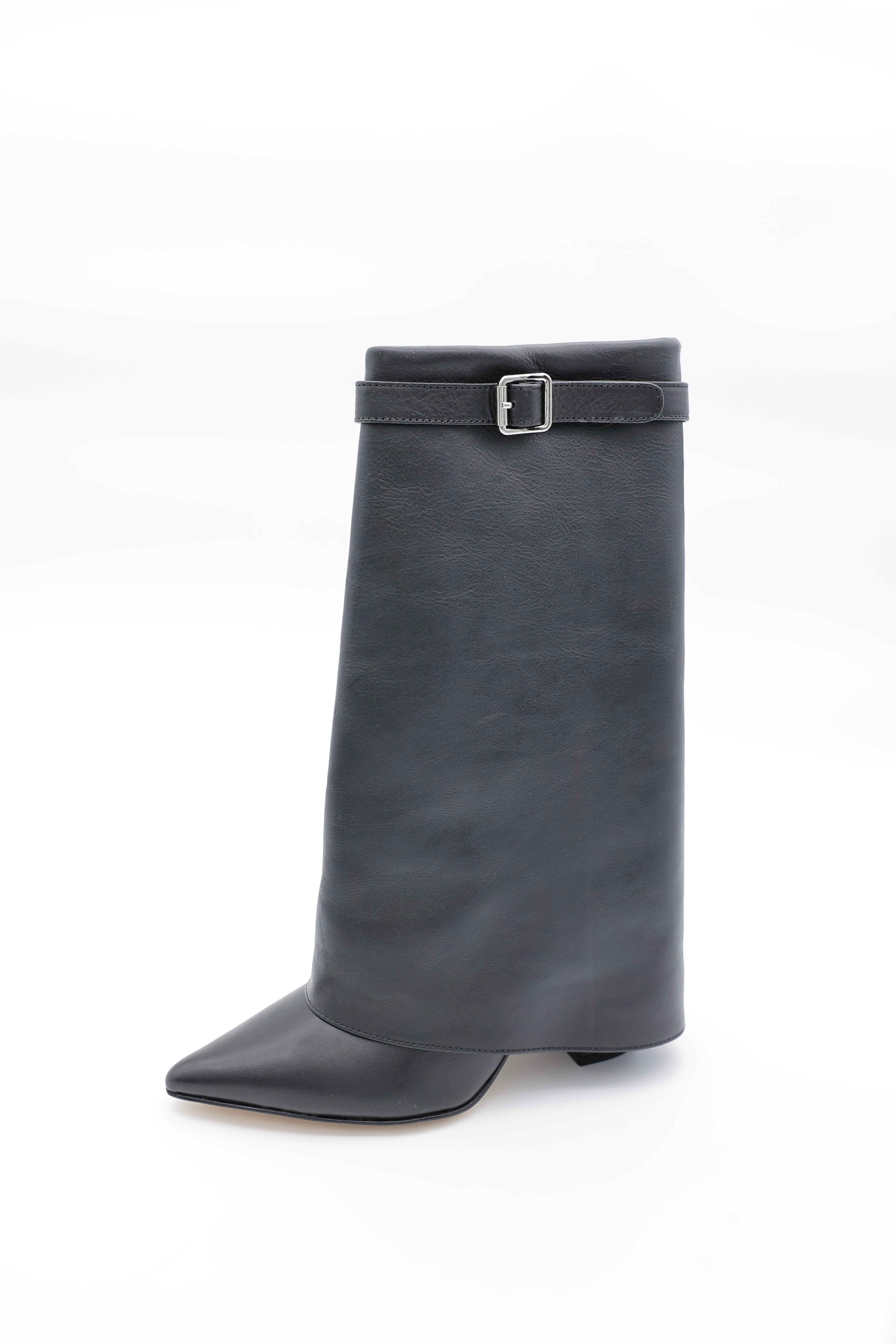 MIDI BELL BOOT CON STRAPS - Negro