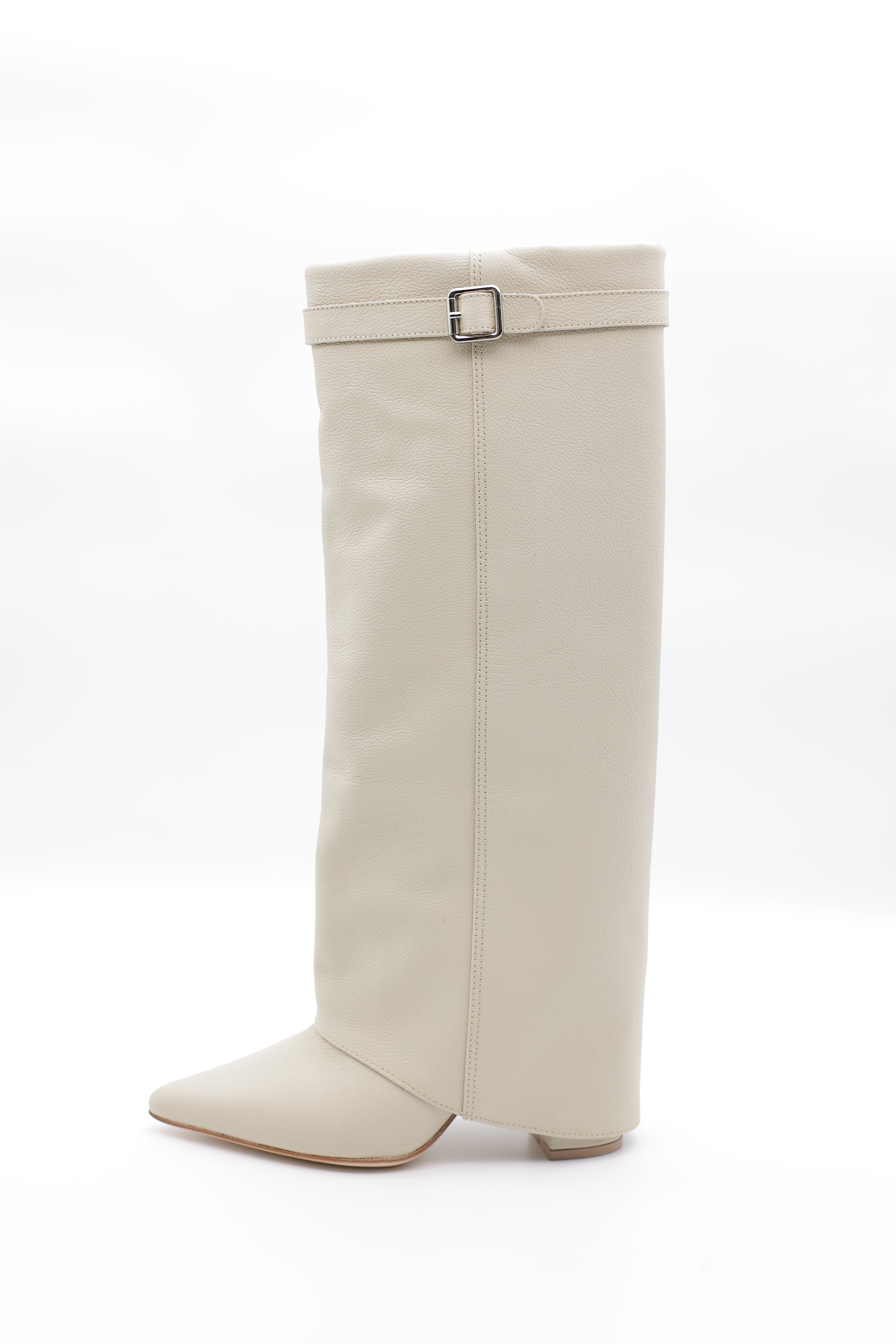 High Bell Boots con Straps - Hueso Piel