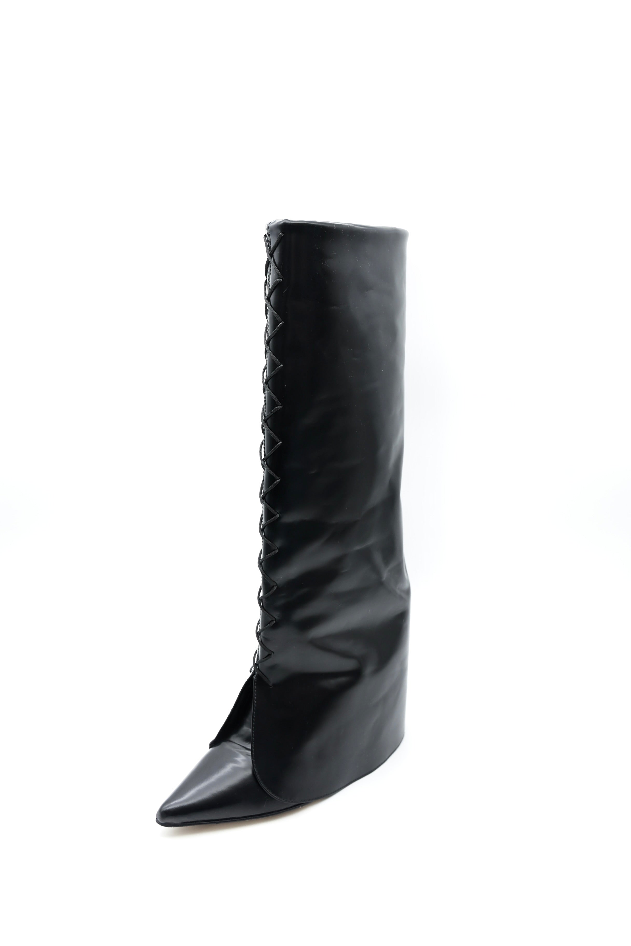 High Boot con Cordón - Piel Negra con Cordón