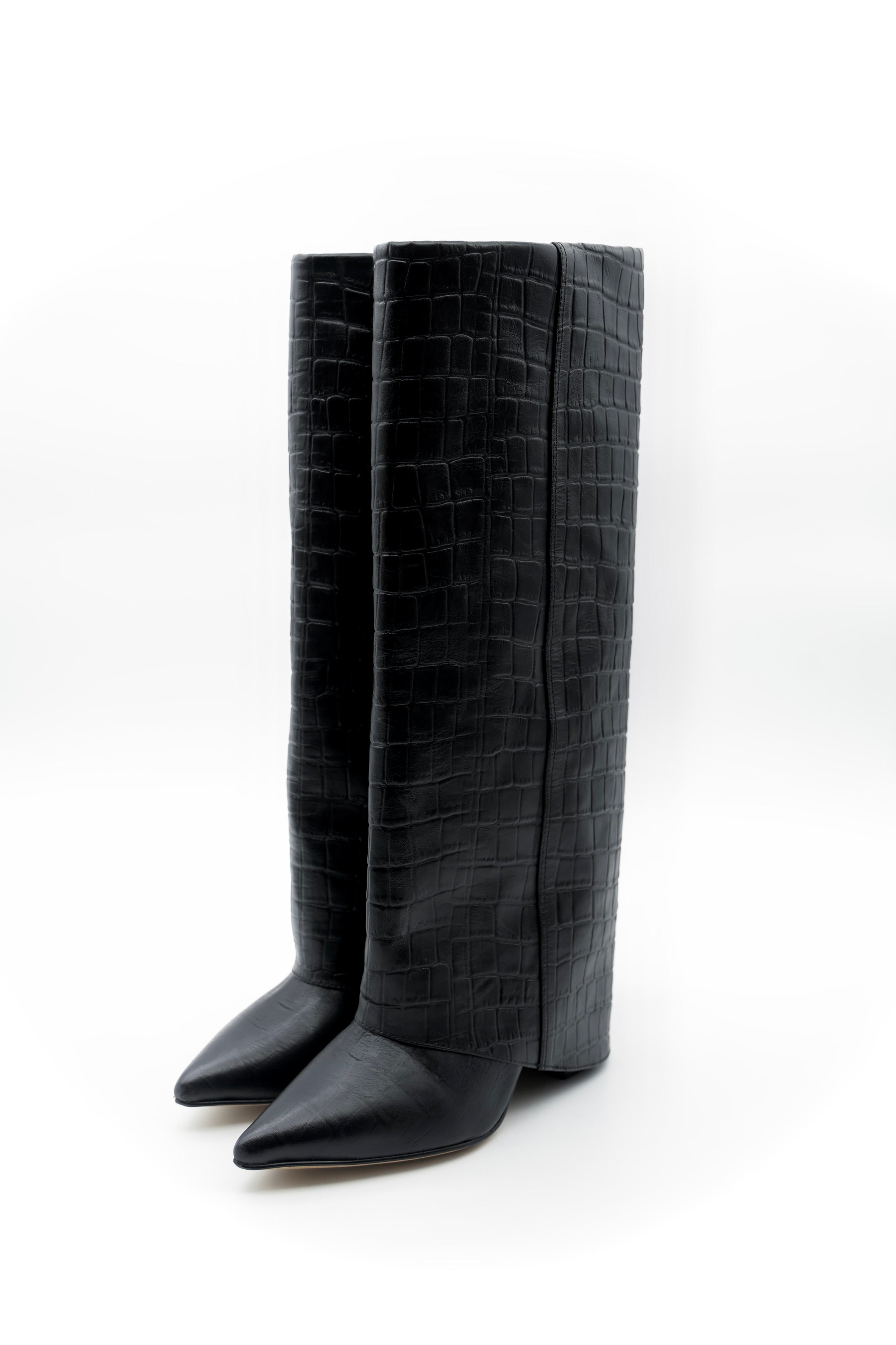 High Bell Boot — Croco Negro